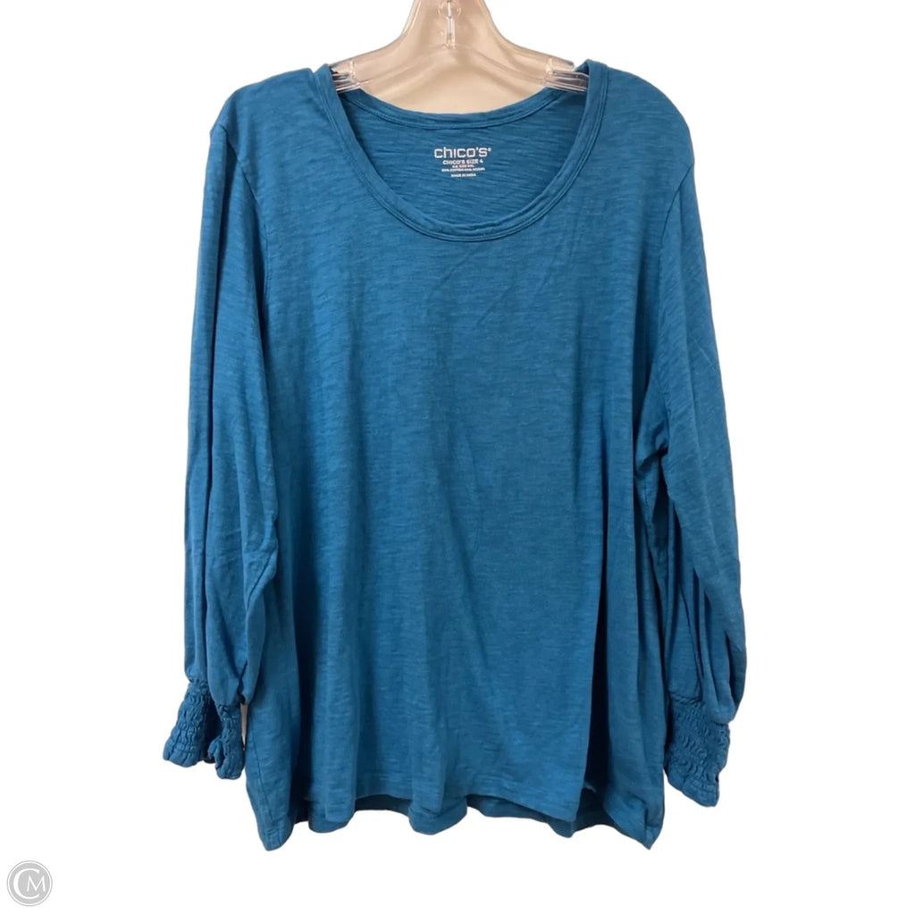 Top Long Sleeve By Chicos In Blue, Size: 1x