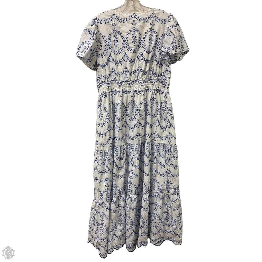 Dress Casual Maxi By Clothes Mentor In Blue & White, Size: Xl