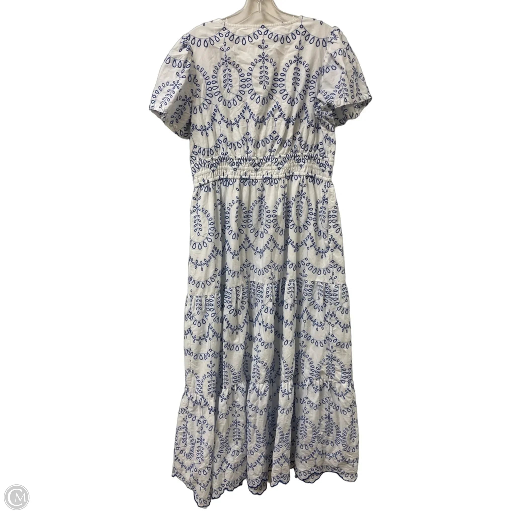 Dress Casual Maxi By Clothes Mentor In Blue & White, Size: Xl
