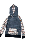 Sweatshirt Hoodie By Clothes Mentor In Grey & Orange, Size:M