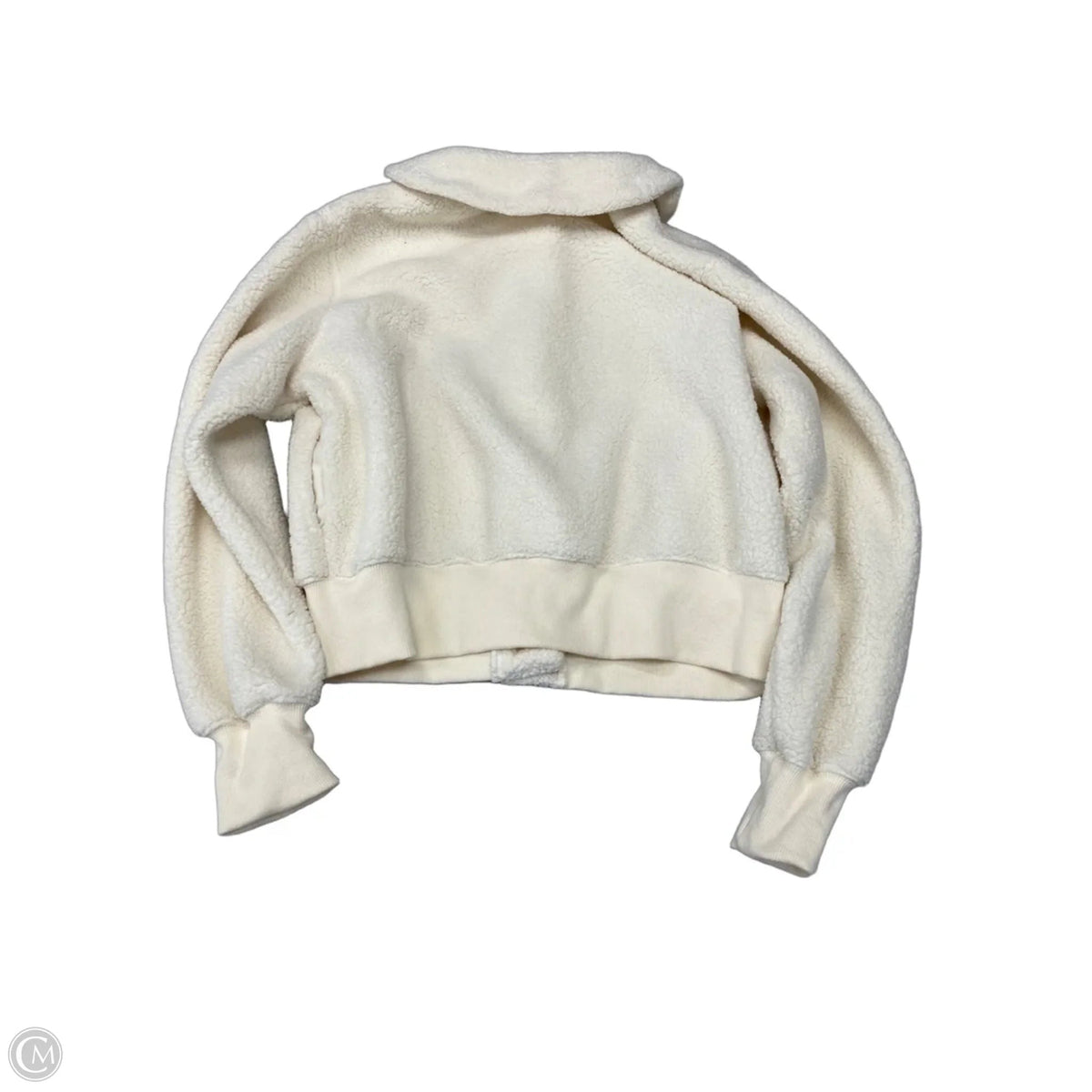 Jacket Fleece By Clothes Mentor In Ivory, Size: S