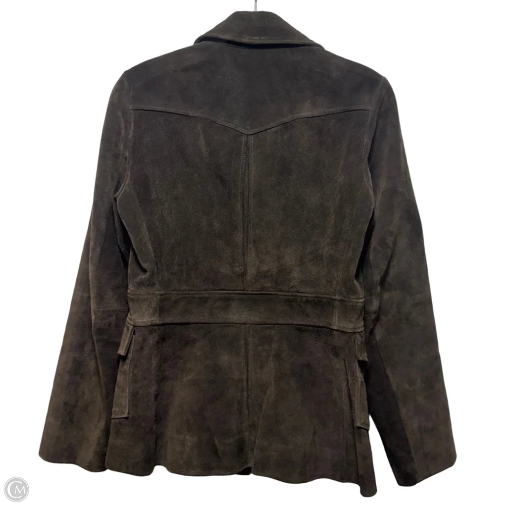 Jacket Leather By Banana Republic In Brown, Size: S