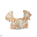 Top Short Sleeve By Abercrombie And Fitch In Orange & White, Size: Xs