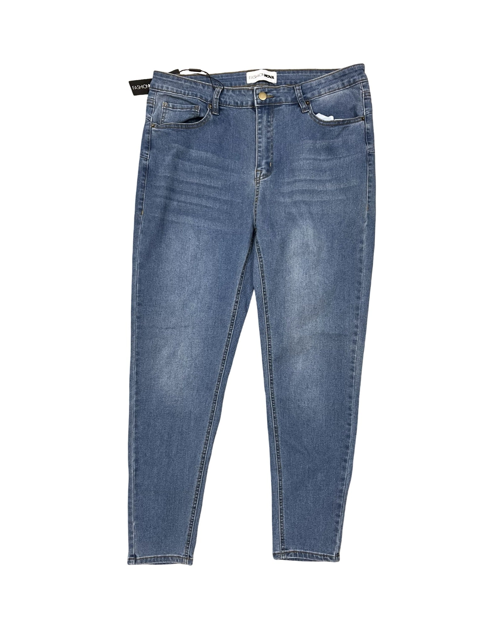 Jeans Skinny By Fashion Nova In Blue Denim, Size:14