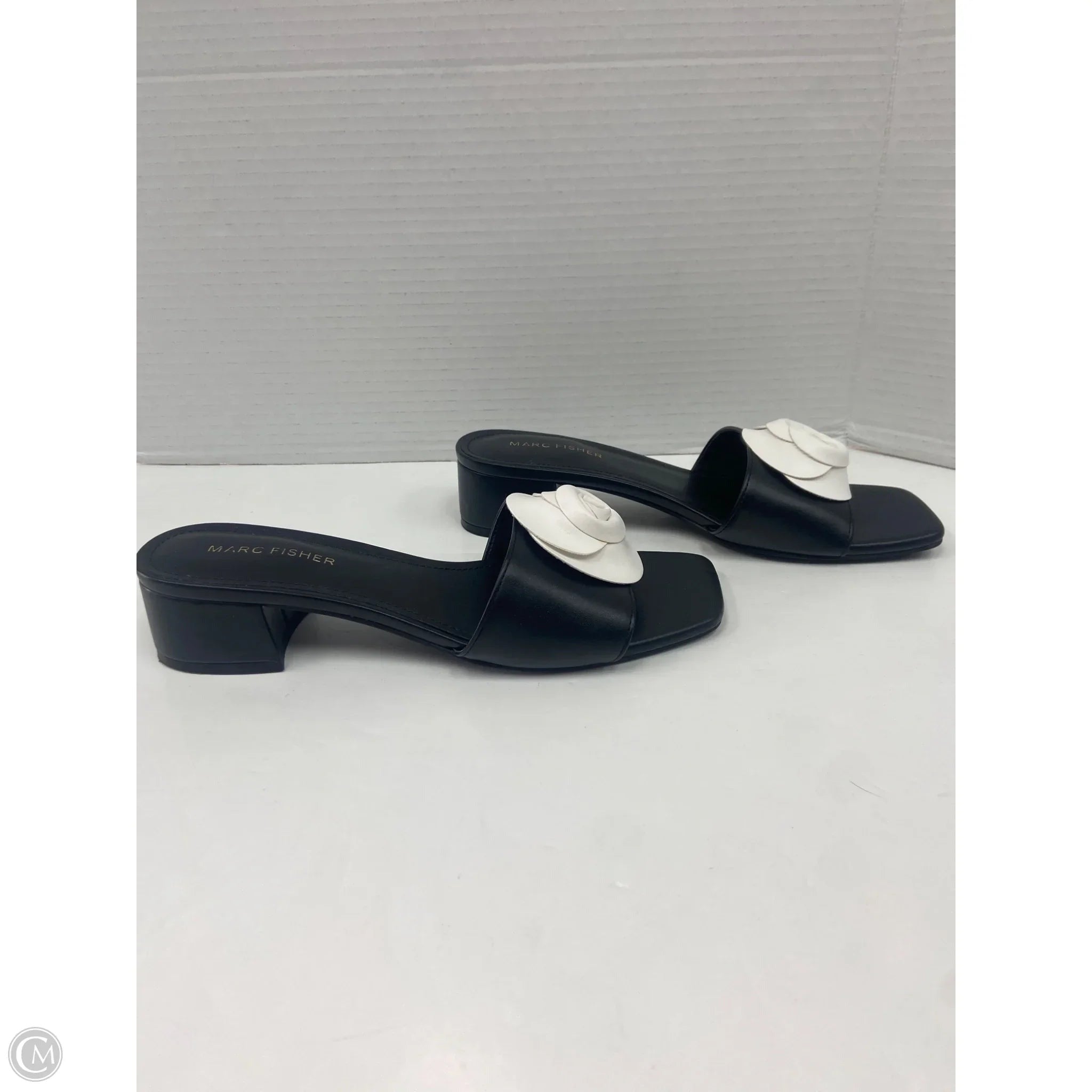 Sandals Heels Block By Marc Fisher In Black, Size: 7.5