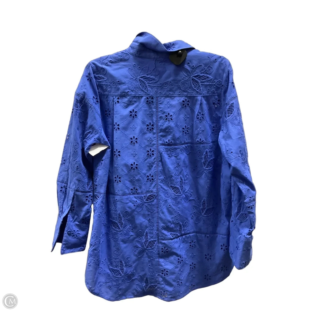 Blouse Long Sleeve By Chicos In Blue, Size: M