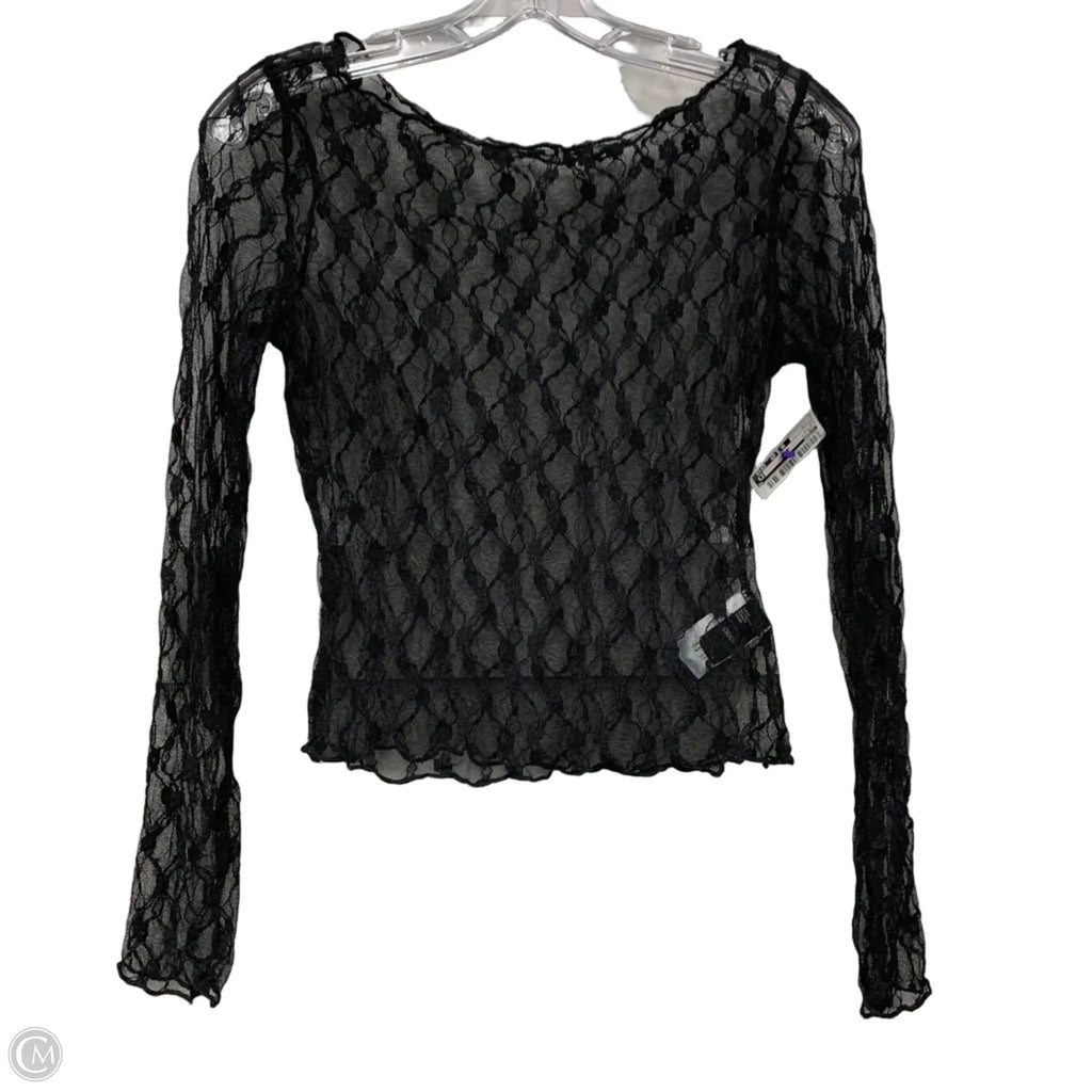 Top Long Sleeve By Cider In Black, Size: S