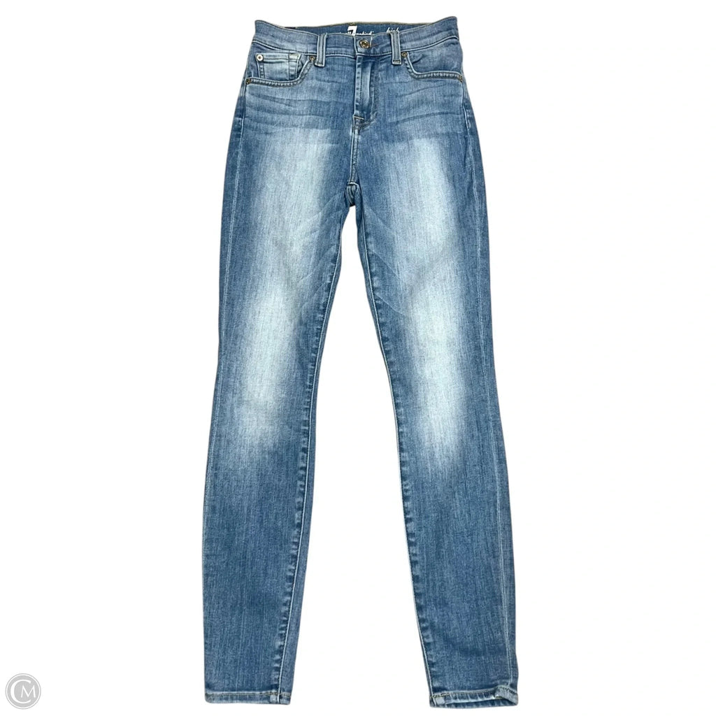 Jeans Skinny By 7 For All Mankind In Blue Denim, Size: 0