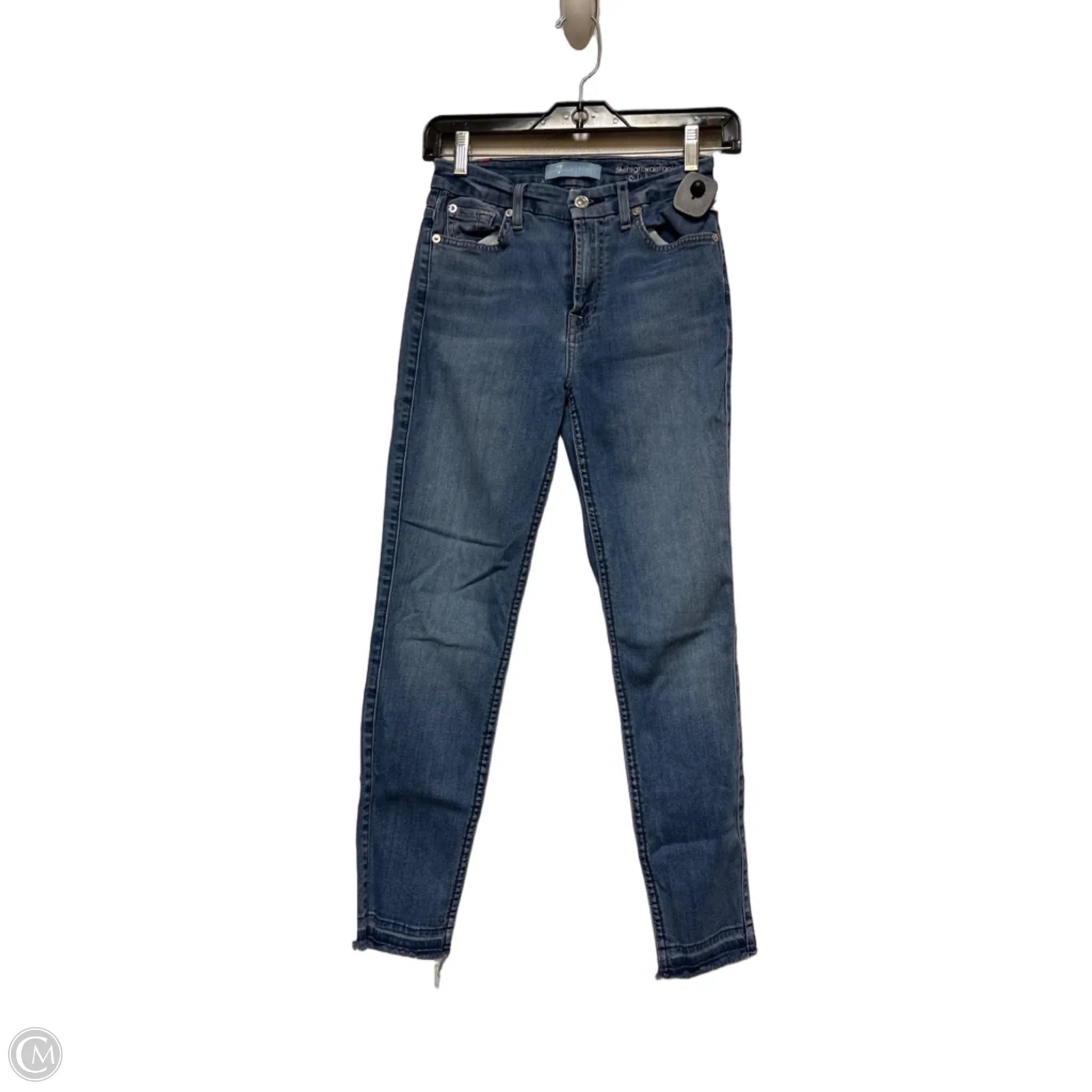 Jeans Skinny By 7 For All Mankind In Blue Denim, Size: 4