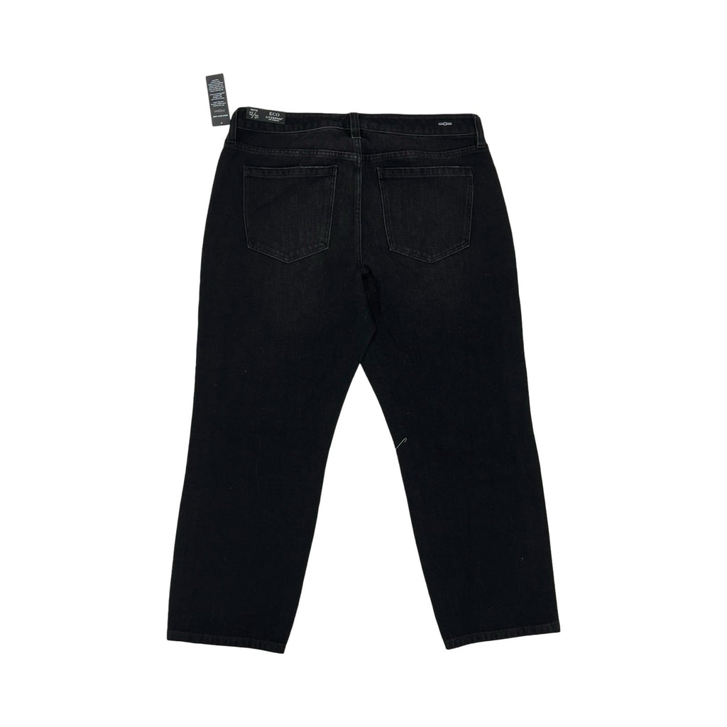Jeans Straight By Liverpool In Black Denim, Size:12P