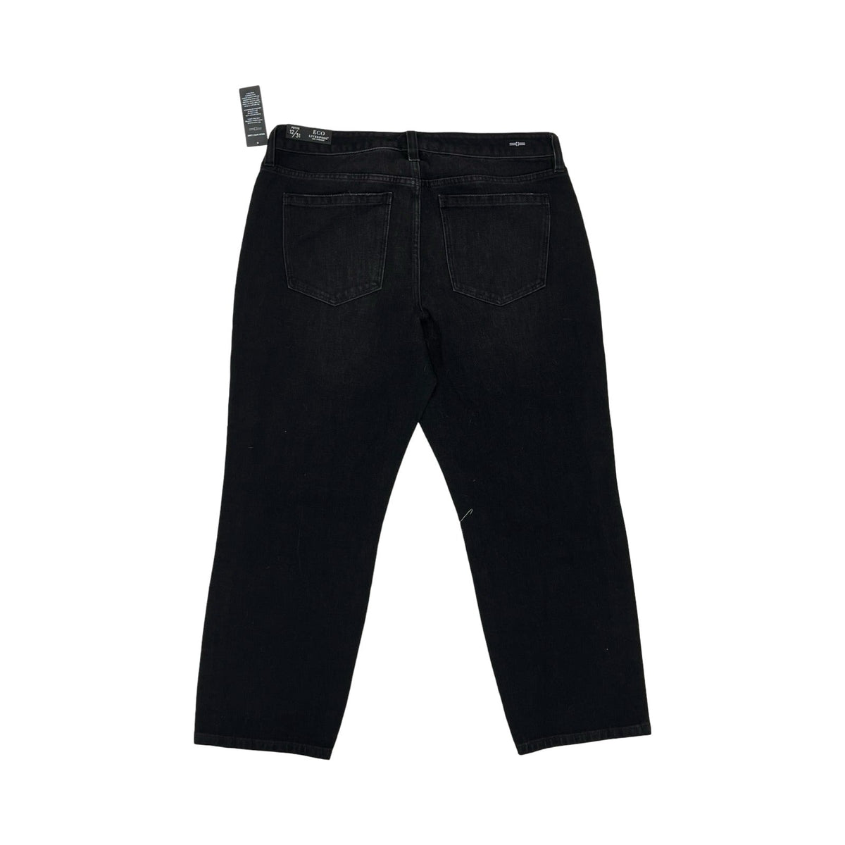 Jeans Straight By Liverpool In Black Denim, Size:12P