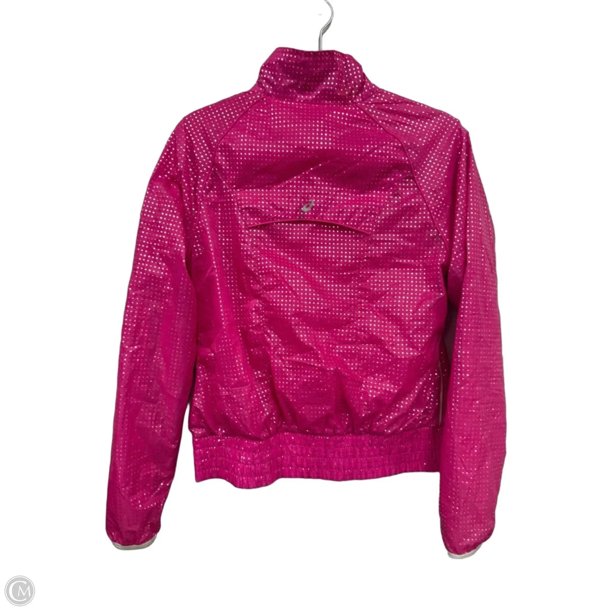 Athletic Jacket By Asics In Pink & Silver, Size: S
