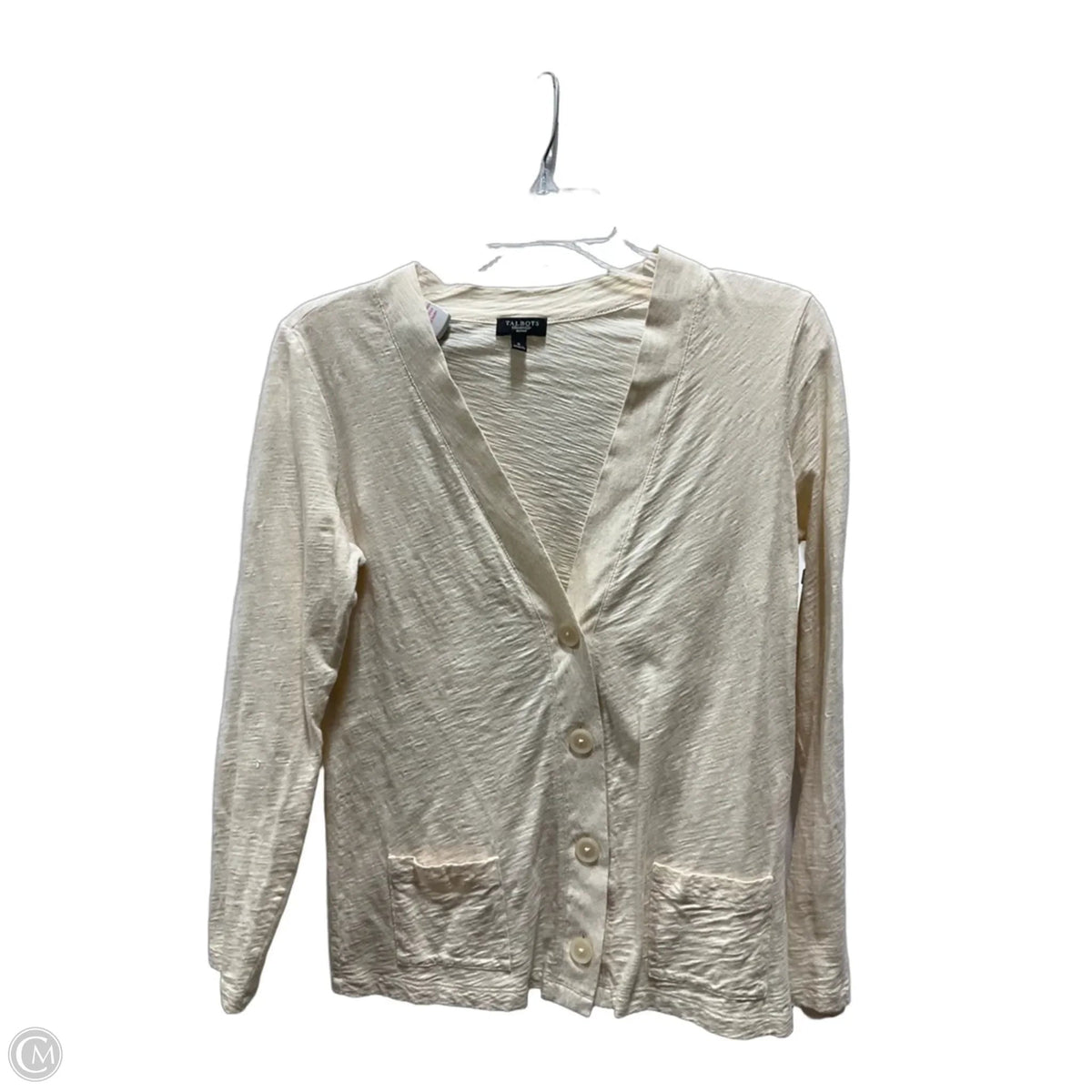 Top Long Sleeve Basic By Talbots In Cream, Size: S