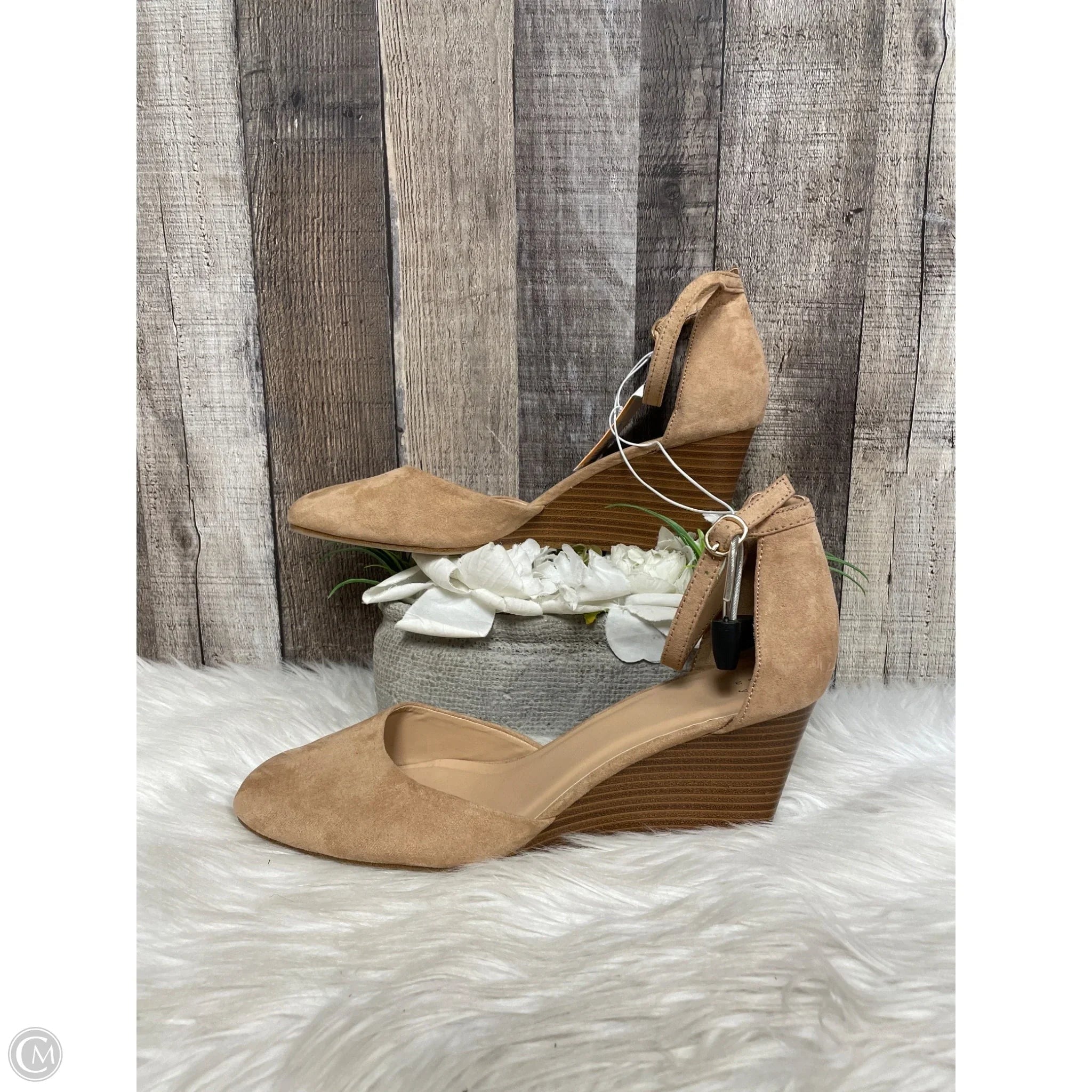 Shoes Heels Wedge By A New Day In Tan, Size: 11