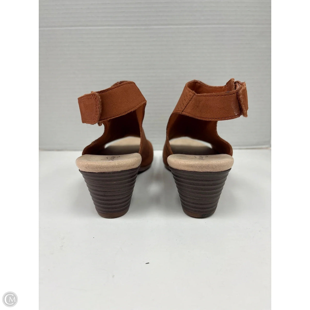 Sandals Heels Block By Clarks In Brown, Size: 8.5