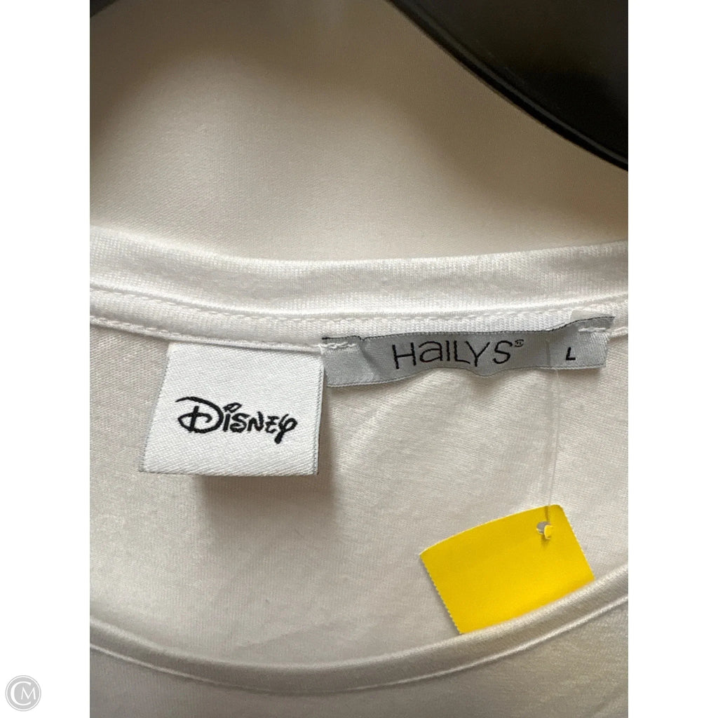 Top Short Sleeve By Disney In White, Size: L