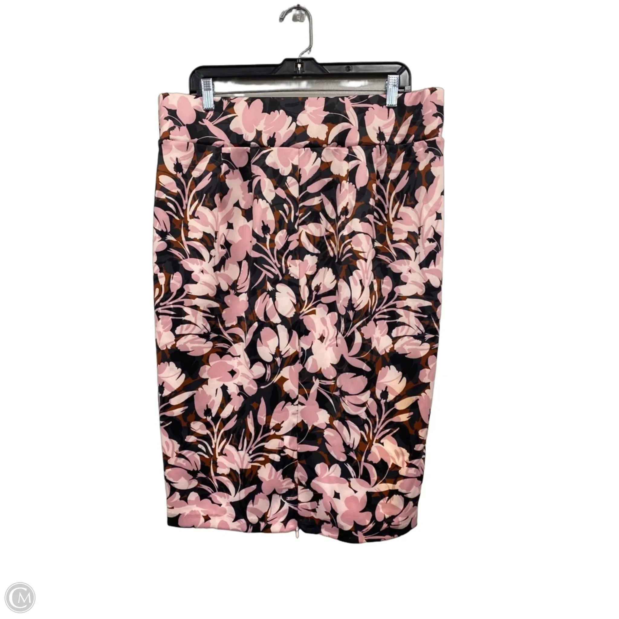 Skirt Midi By Eloquii In Grey & Pink, Size: 16