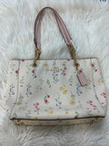 Handbag Designer By Coach In Cream & Pink, Size:Large