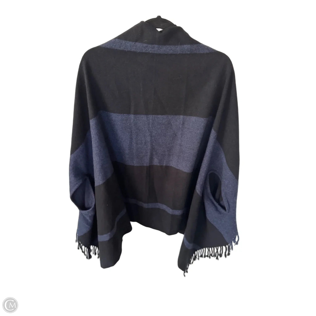 Shawl By Nordstrom In Black & Blue, Size: Osfm