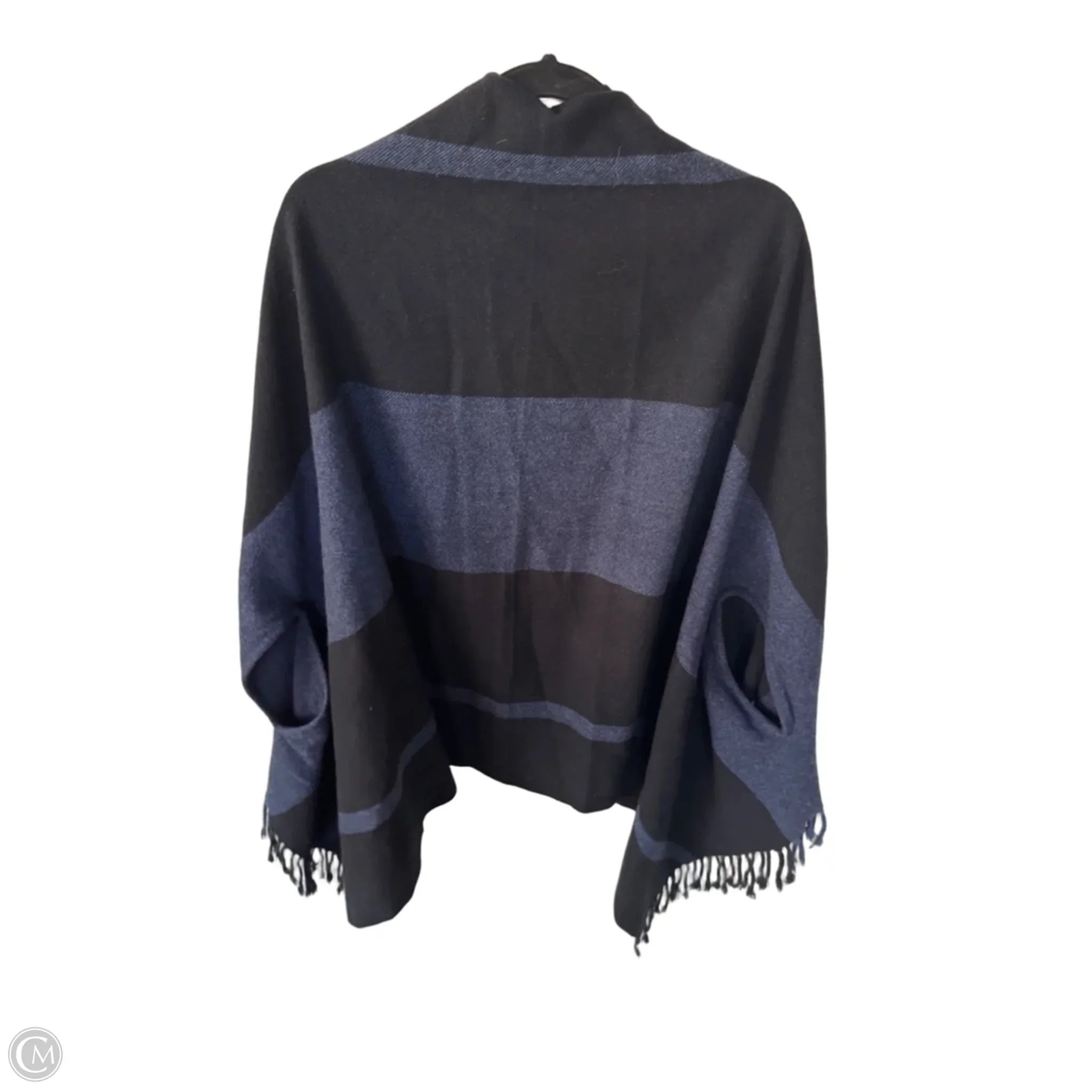 Shawl By Nordstrom In Black & Blue, Size: Osfm