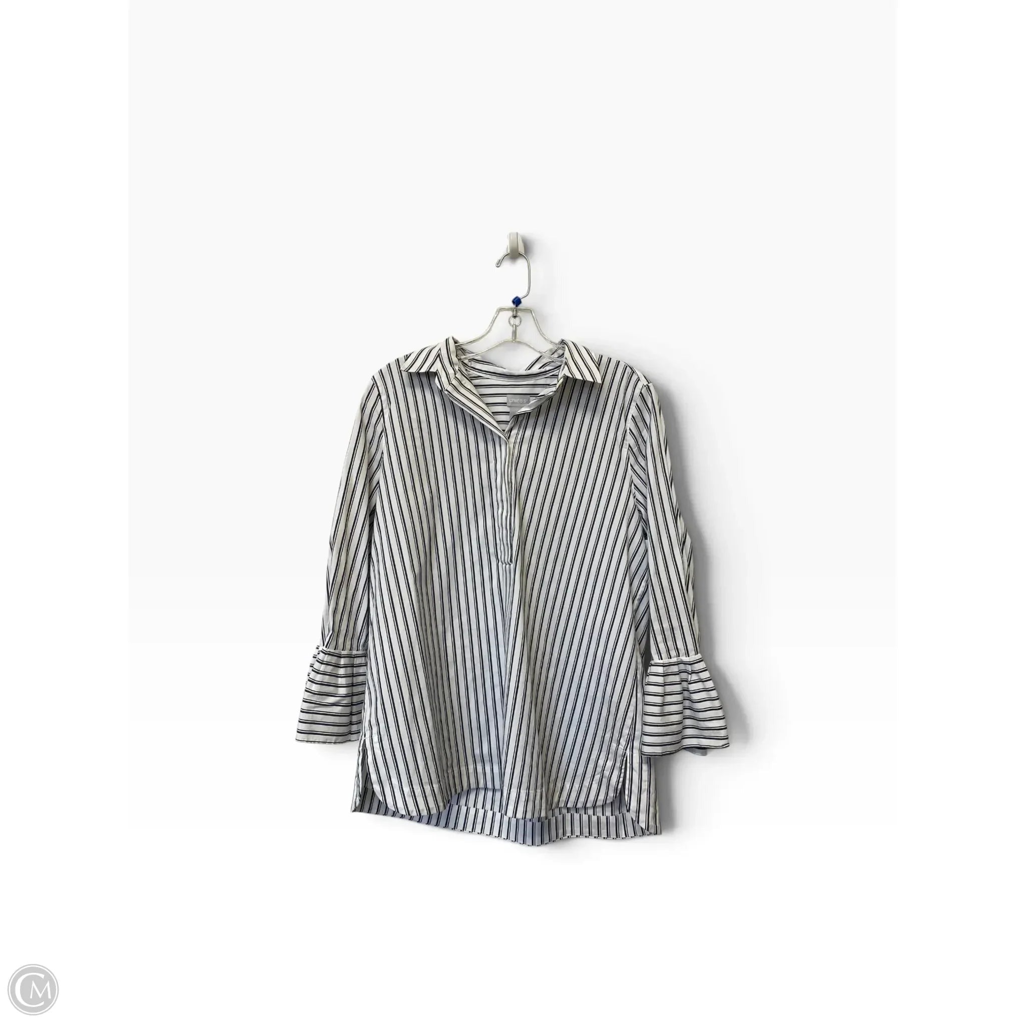 Top Long Sleeve By Chicos In Striped Pattern, Size: 8