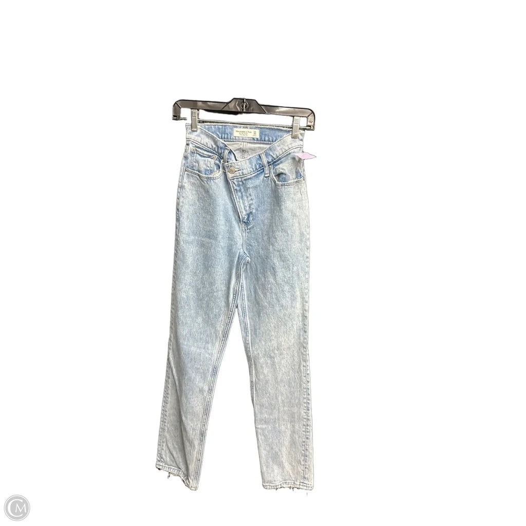 Jeans Straight By Abercrombie And Fitch In Blue Denim, Size: 0