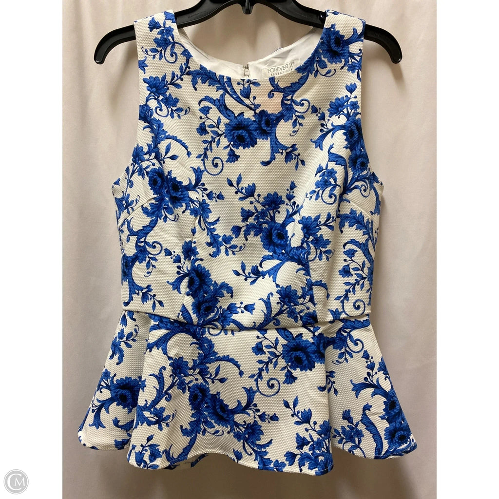 Top Sleeveless By Forever 21 In Blue, Size: L