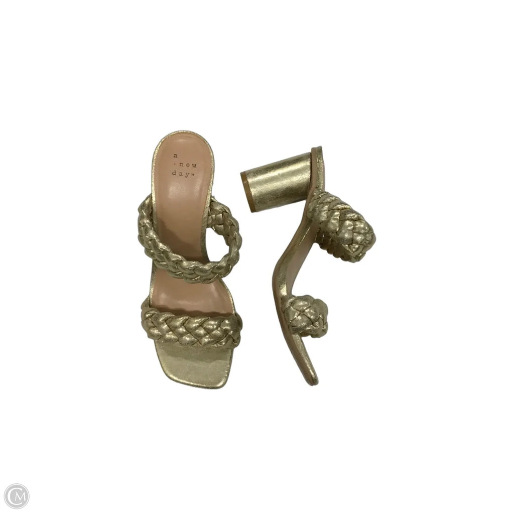 Sandals Heels Block By A New Day In Gold, Size: 7