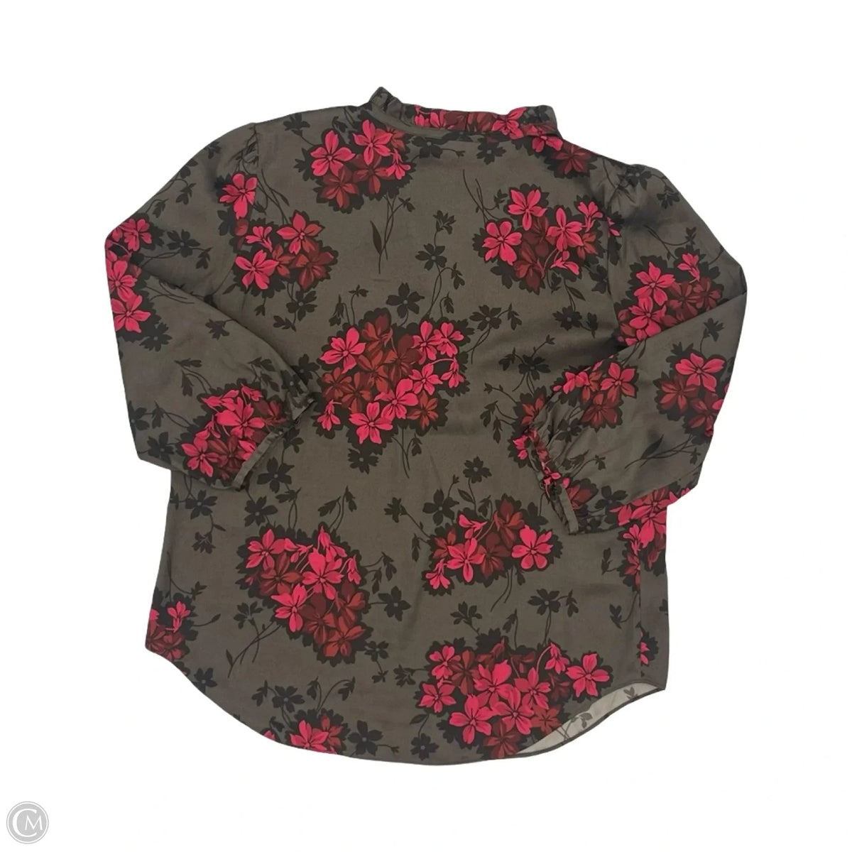 Blouse Long Sleeve By Ann Taylor In Brown & Pink, Size: M