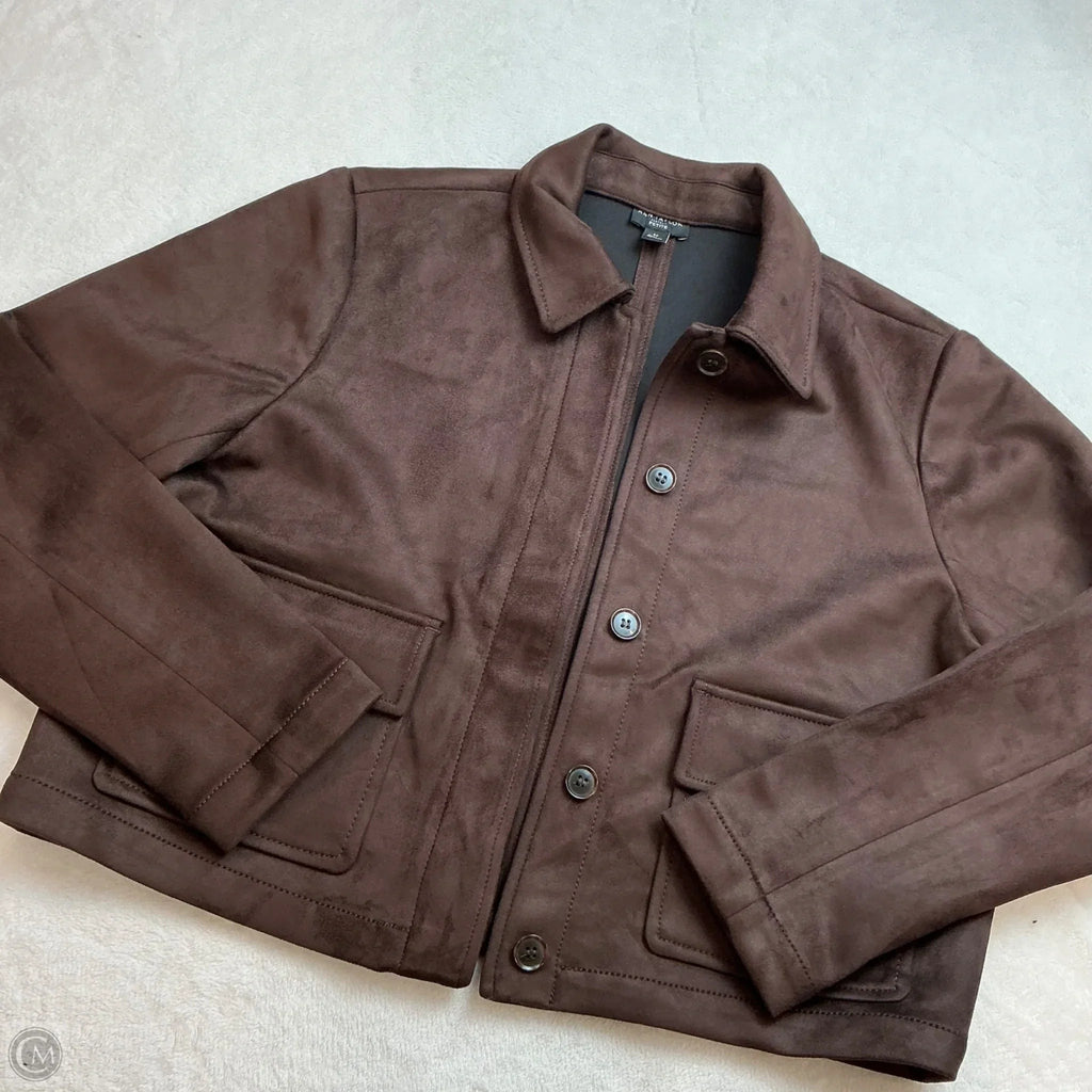Jacket Moto By Ann Taylor In Brown, Size: Mp