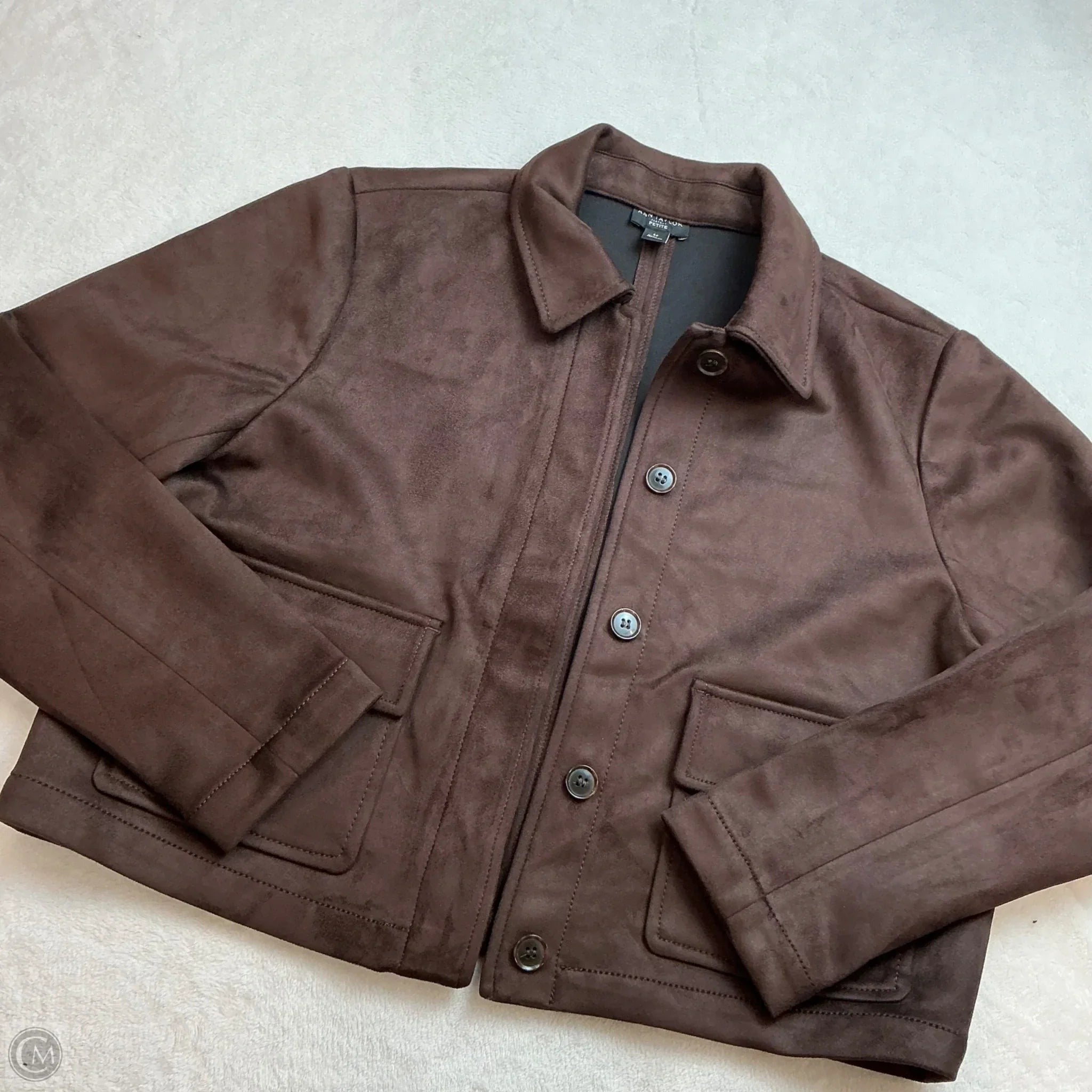 Jacket Moto By Ann Taylor In Brown, Size: Mp