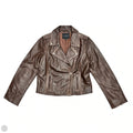 Jacket Moto Leather By Lucky Brand In Brown, Size: M