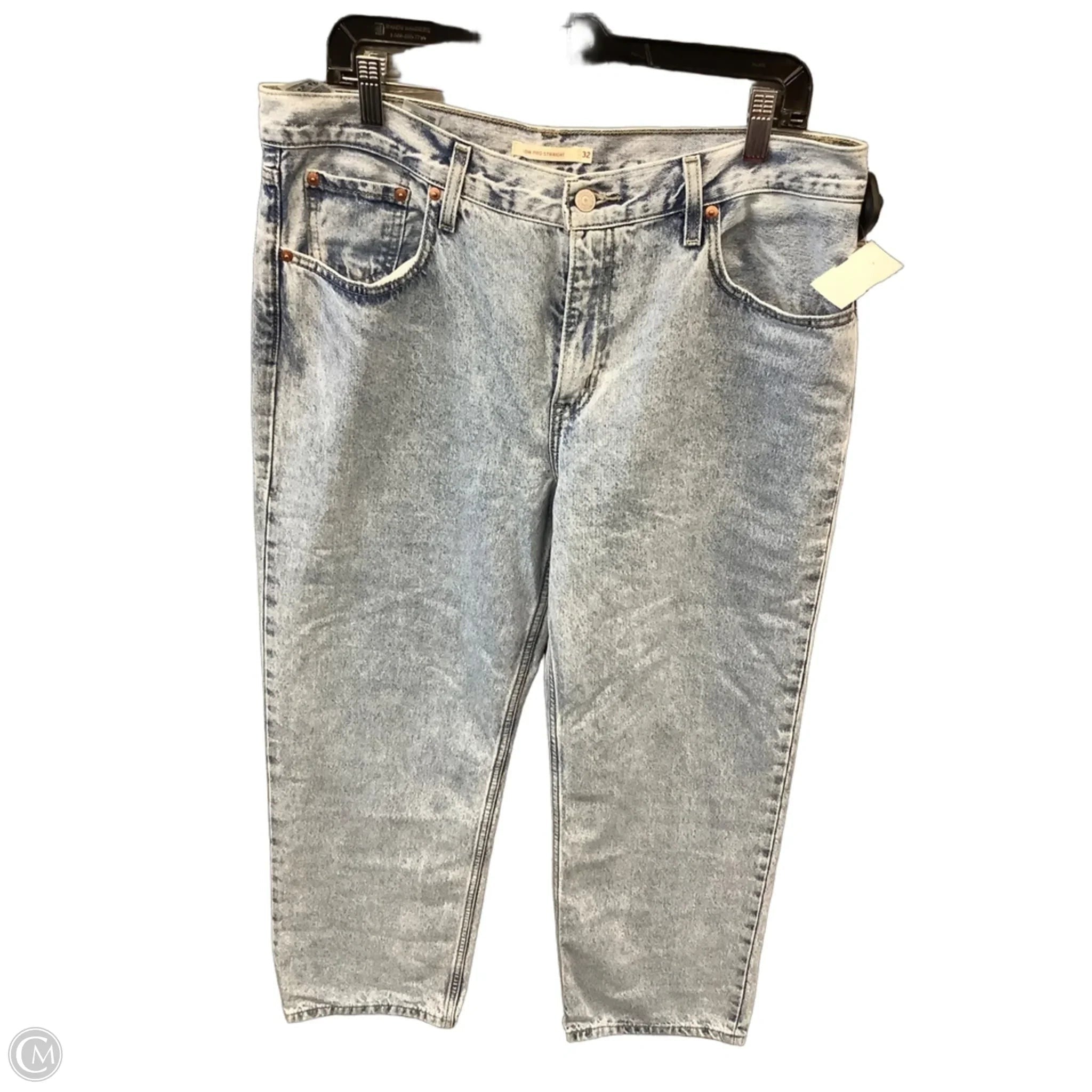 Jeans Boyfriend By Levis In Blue Denim, Size: 14
