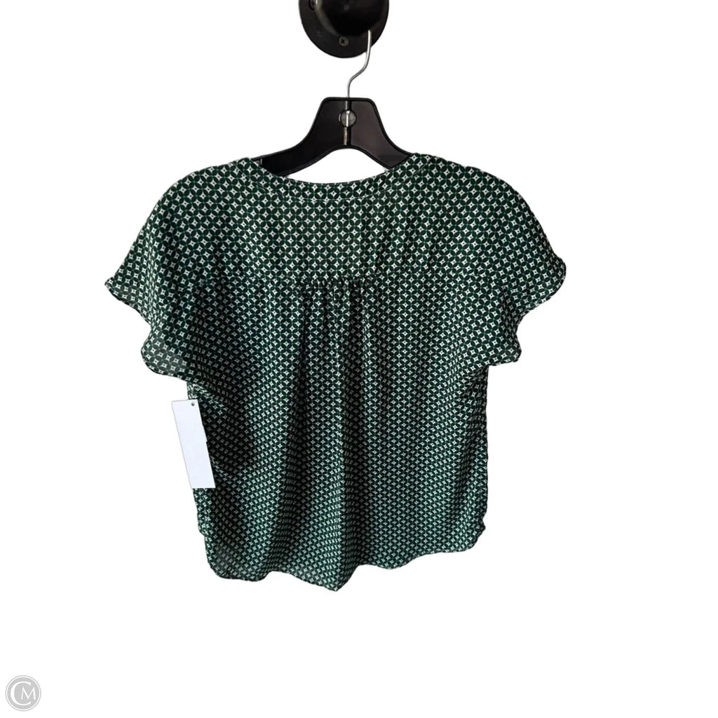 Top Short Sleeve By Banana Republic In Green & White, Size: Xs