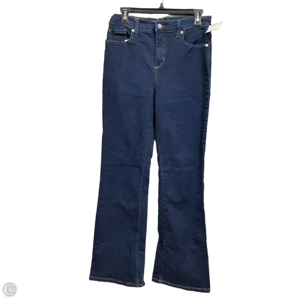 Jeans Flared By Banana Republic In Blue Denim, Size: 8