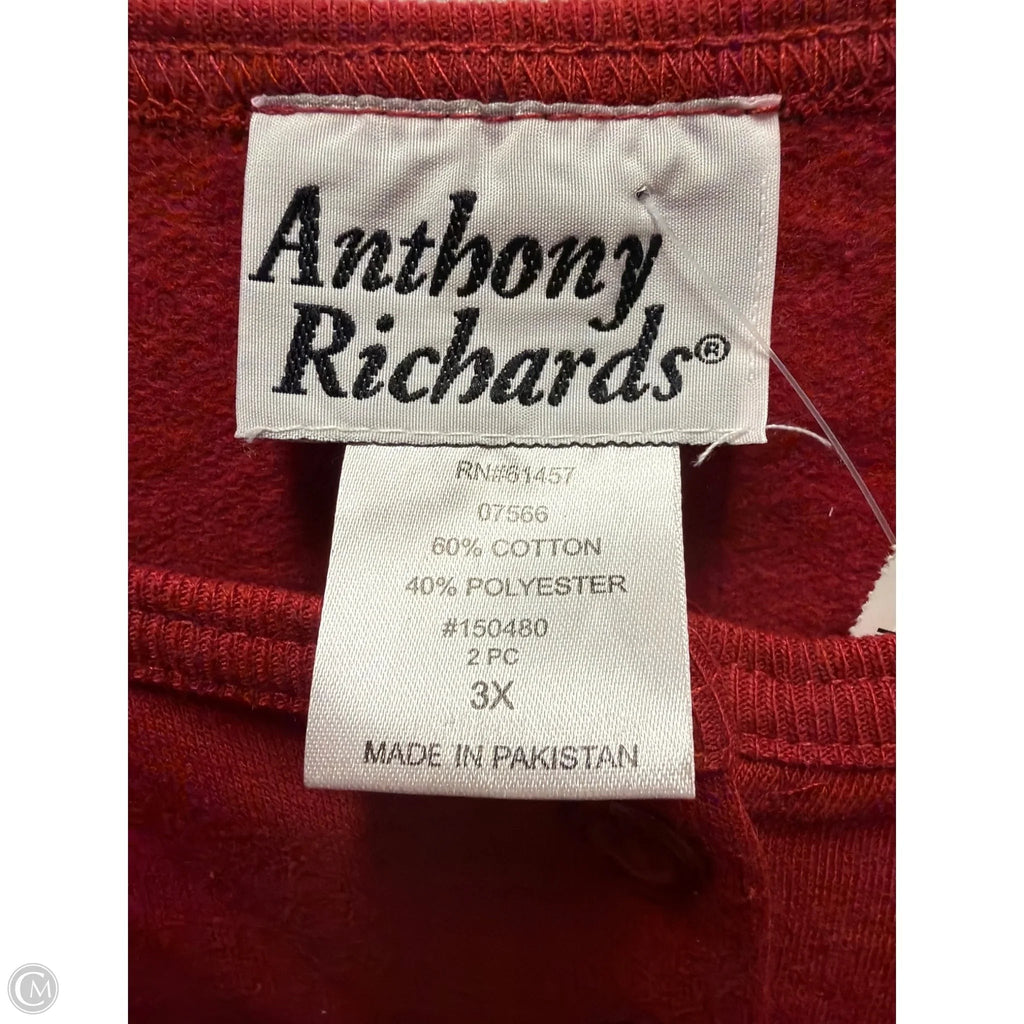 Athletic Pants 2pc By Clothes Mentor In Red, Size: 3x