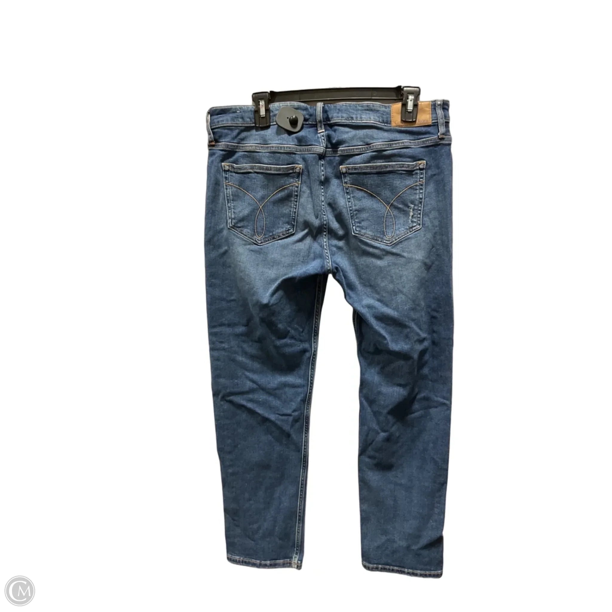 Jeans Wide Leg By Calvin Klein In Blue Denim, Size: 12