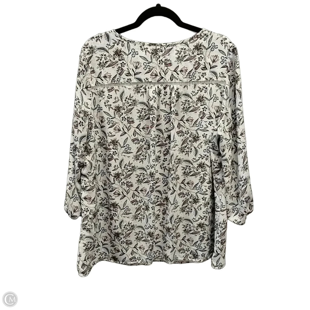 Blouse Long Sleeve By 41 Hawthorn In Floral Print, Size: 1x