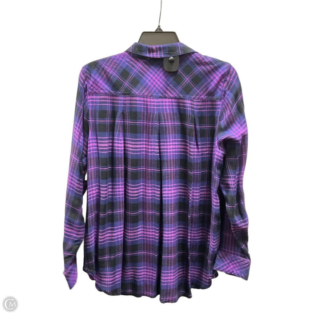 Top Long Sleeve By J. Jill In Plaid Pattern, Size: M
