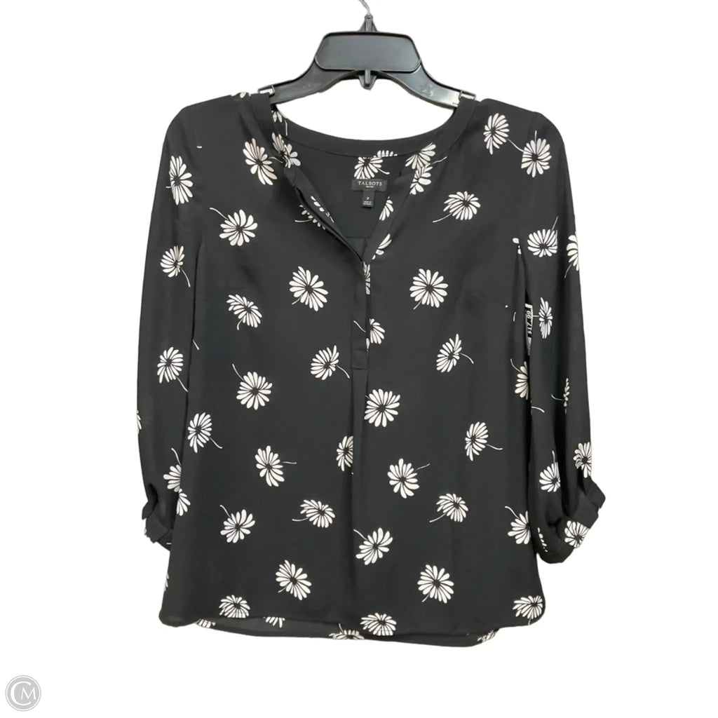 Blouse Long Sleeve By Talbots In Black, Size: Xsp