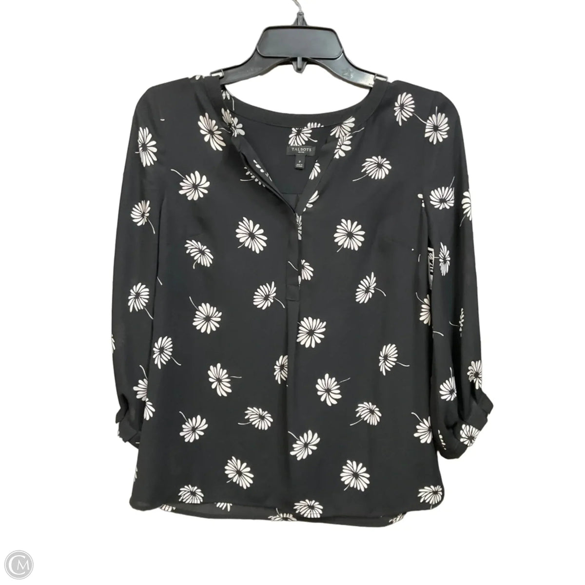 Blouse Long Sleeve By Talbots In Black, Size: Xsp