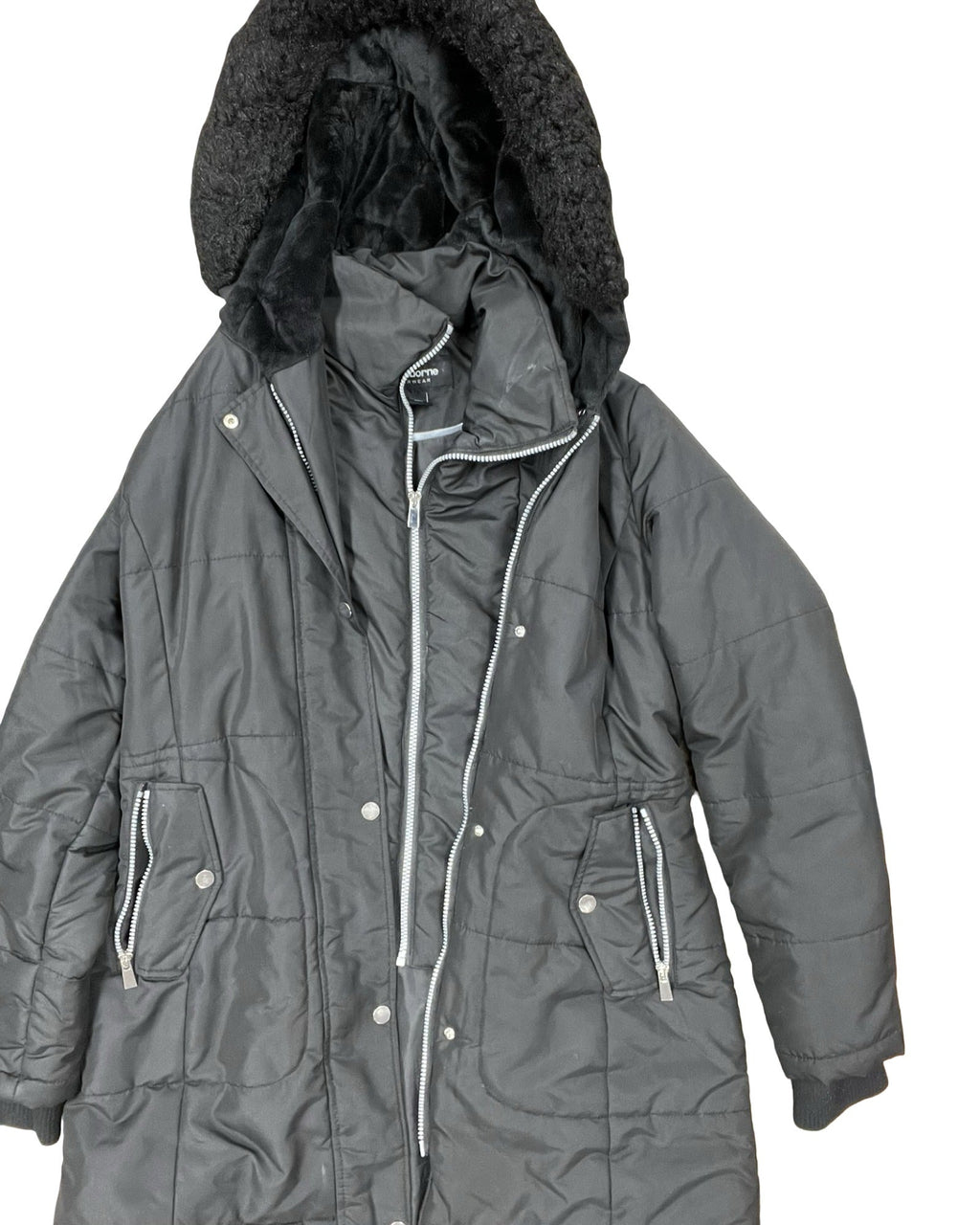 Coat Puffer & Quilted By Liz Claiborne In Black, Size:S