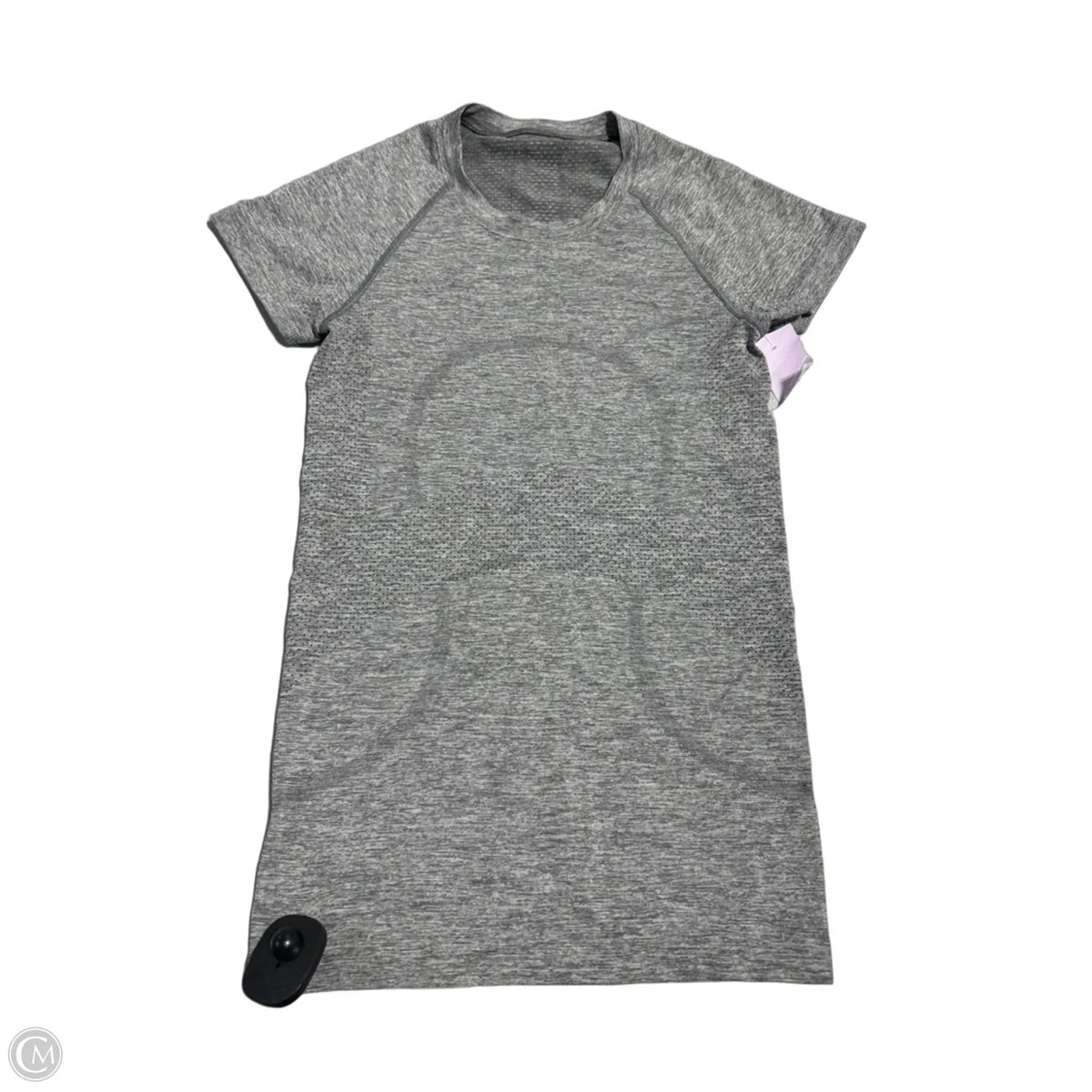 Athletic Top Short Sleeve By Lululemon In Grey, Size: Xs