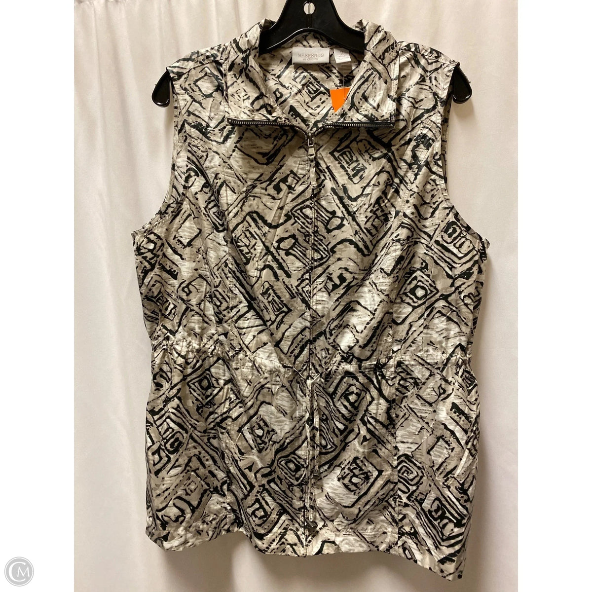 Top Sleeveless By Chicos In Taupe, Size: L
