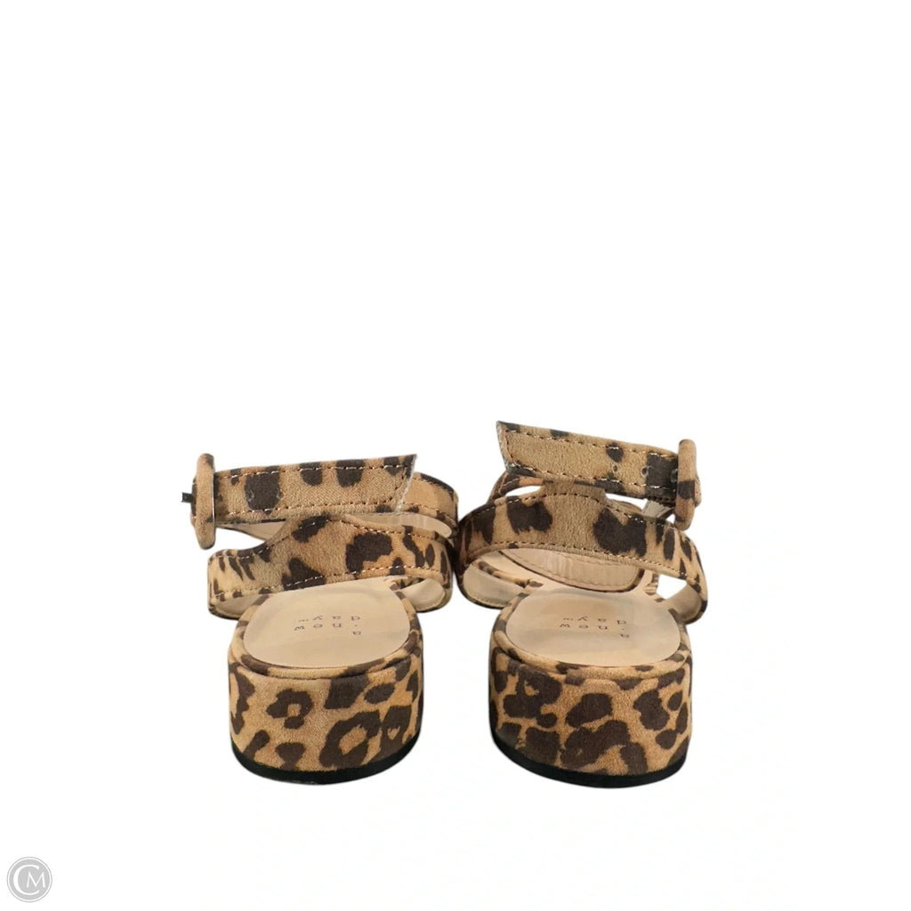 Sandals Flats By A New Day In Animal Print, Size: 8