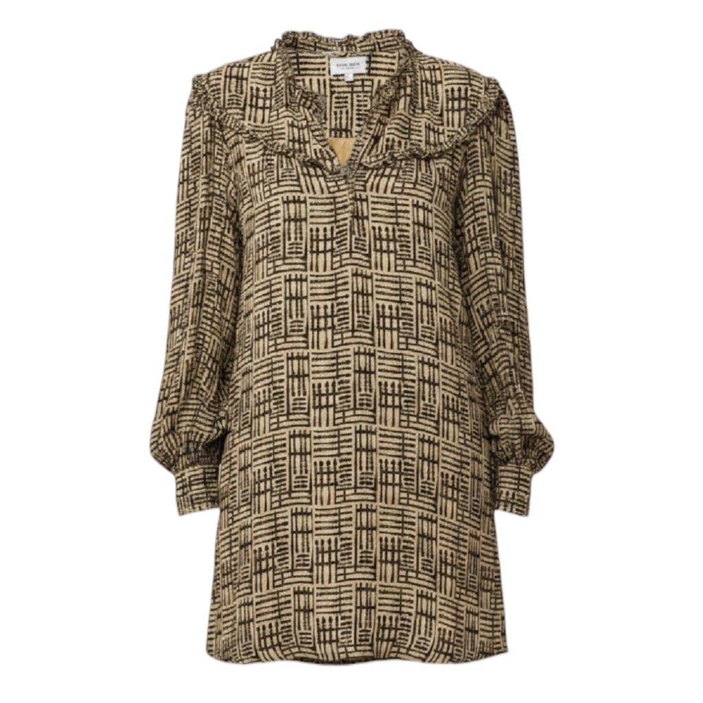 Ella Dress By Olivia James In Tribal Black & Brown, Size: L