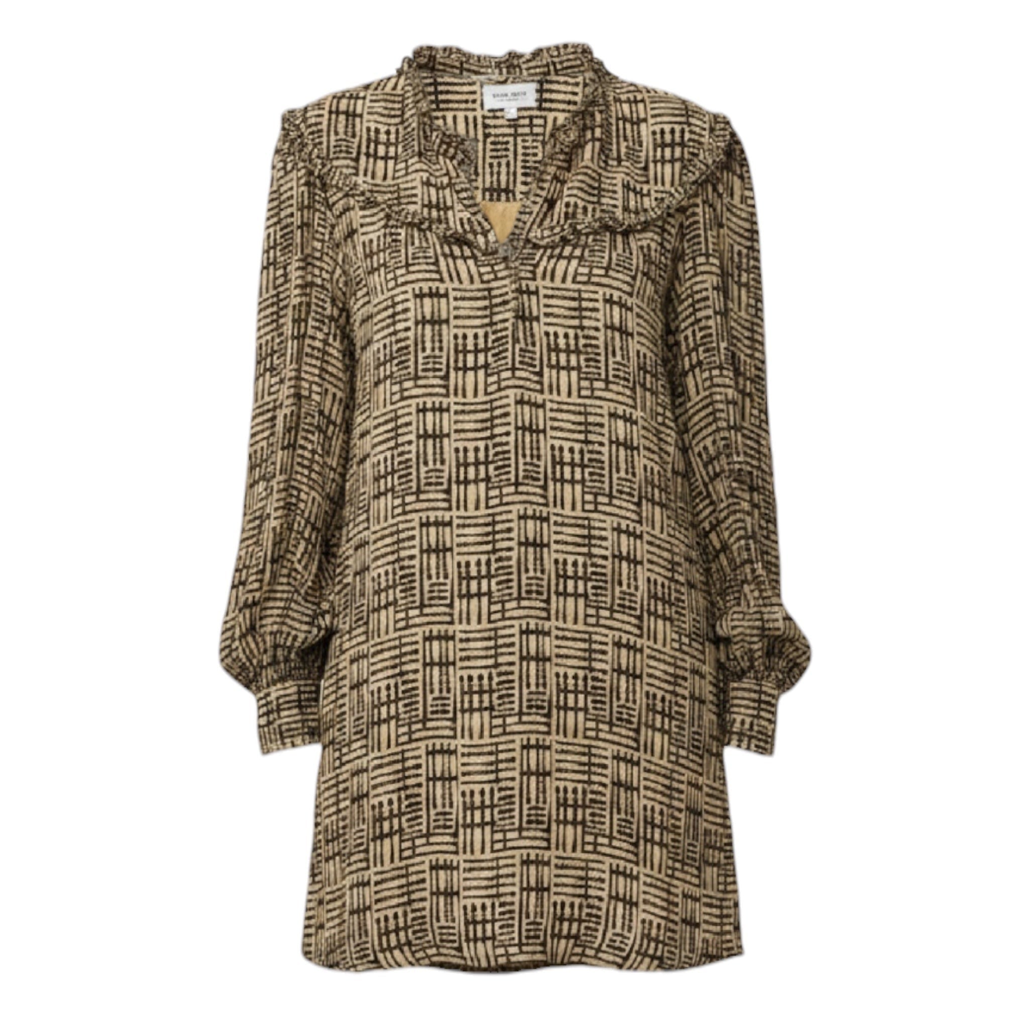 Ella Dress By Olivia James In Tribal Black & Brown, Size: L