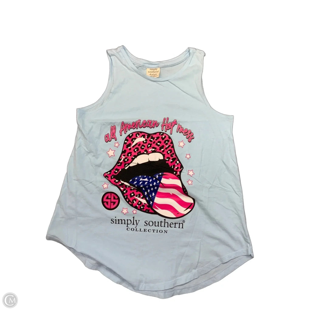Tank Top By Simply Southern In Blue, Size: M