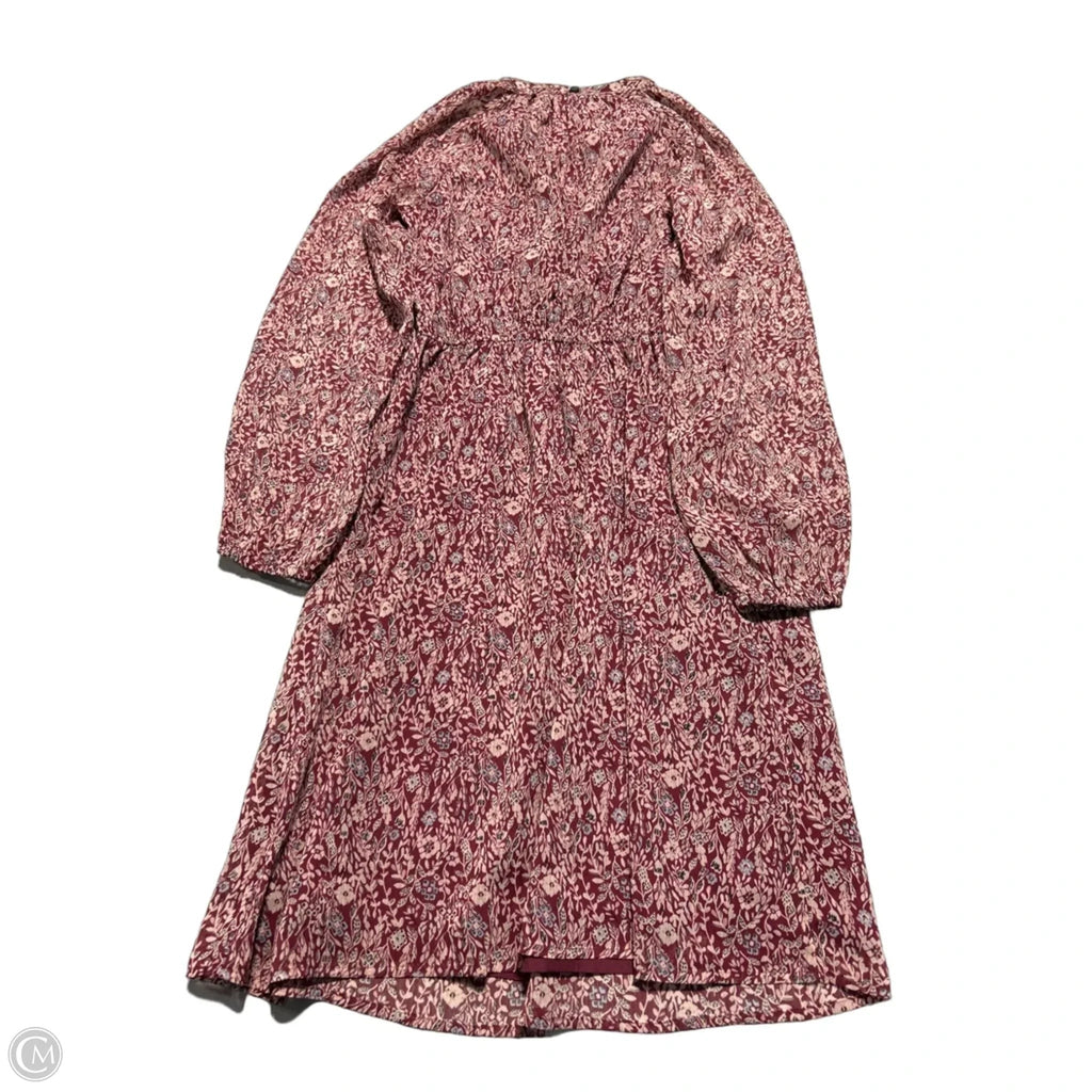 Dress Casual Midi By Ann Taylor In Red, Size: Xs