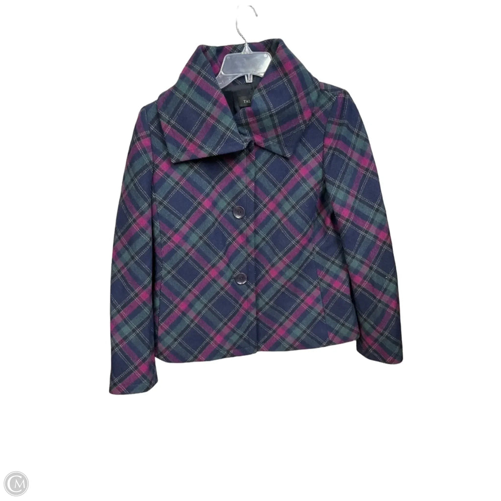 Coat Peacoat By Talbots In Plaid Pattern, Size: M
